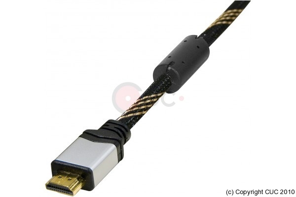 Cable Hdmi 1 4 Macho Macho Con Ferrita Conexion Oro 1 8m Grisnegro